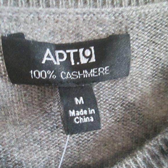 APT.9 $125 100% Cashmere Gray Animal Print Cardigan Sweater size Medium NWT - Picture 3 of 7
